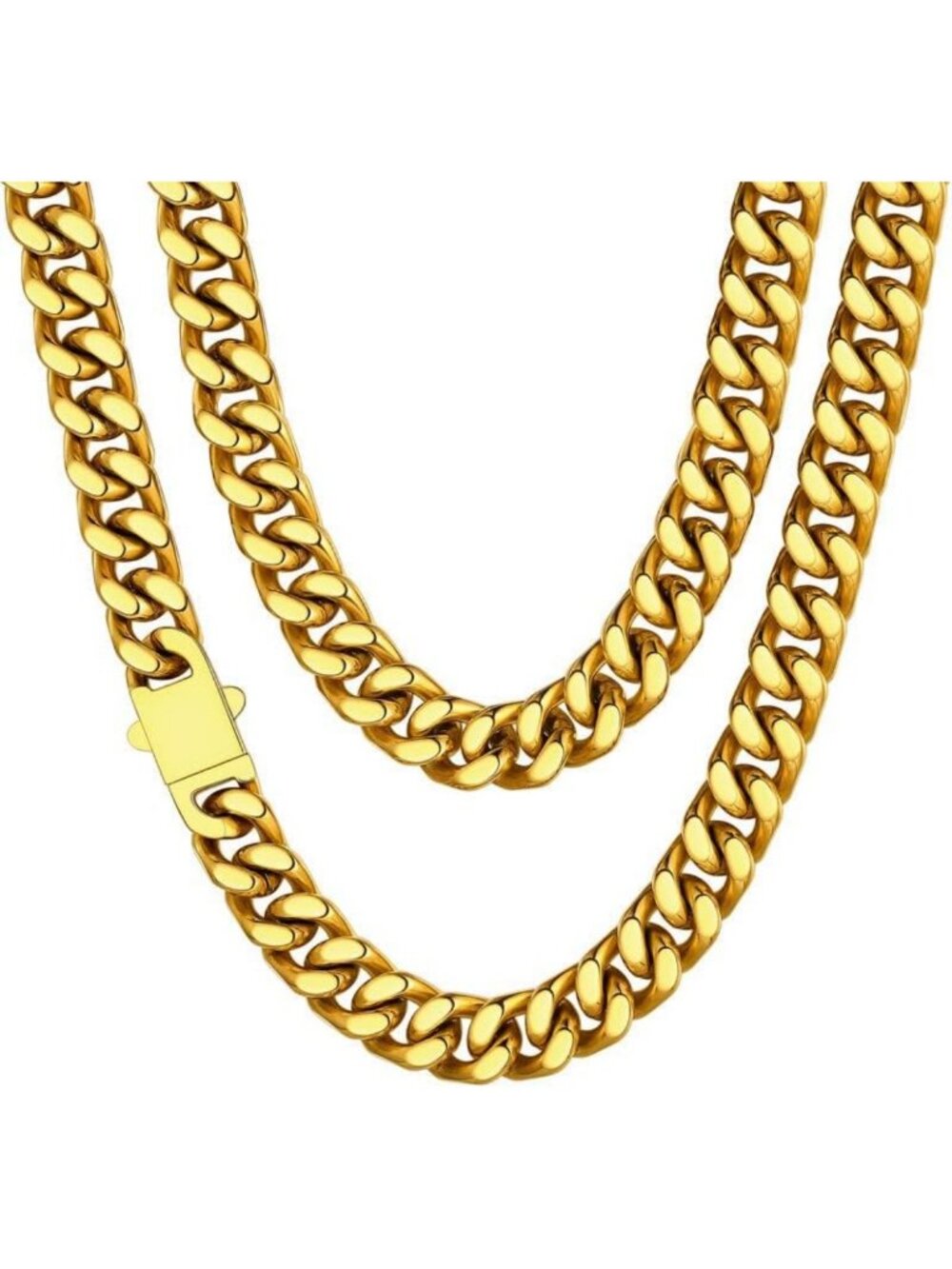 Stylish Cuban Link Chain Necklace for Men - Waterproof Stainless Steel Jewelry